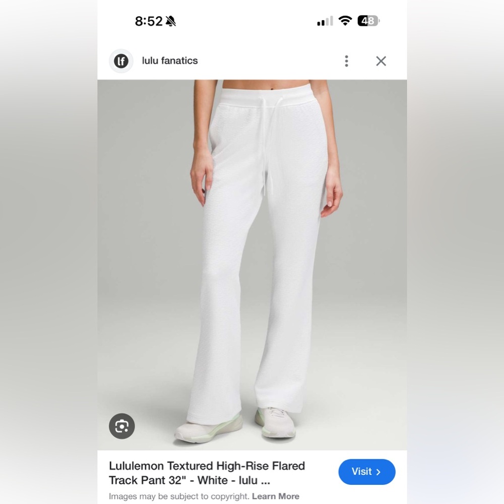 Lululemon Textured 32” Flare White Pants